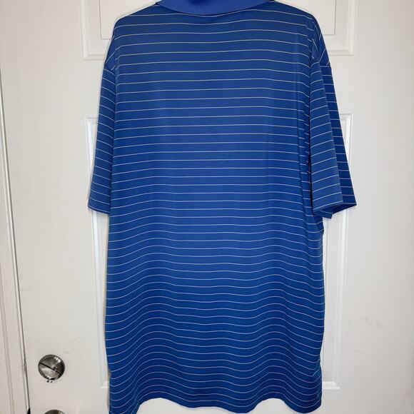 Peter Millar Men's Summer Comfort Golf Polo Shirt Large Blue Stripe Performance - Picture 5 of 8